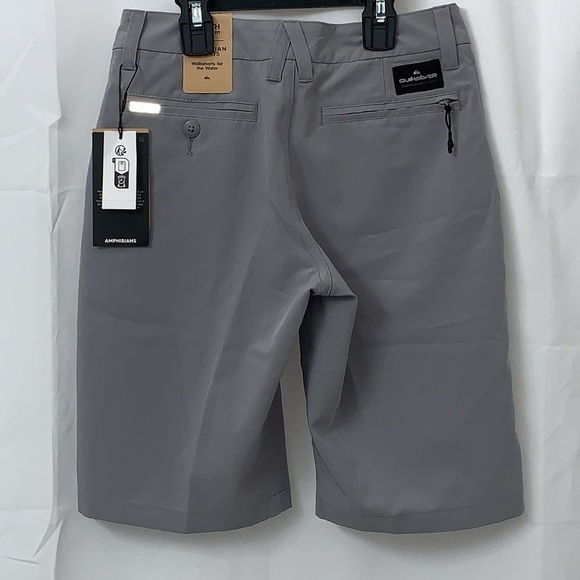 Boys QuikSilver Regular Fit Gray Amphibian Shorts Size 24/8 NEW WITH TAGS - Picture 3 of 9